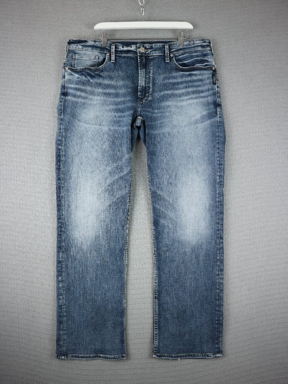 Silver Jeans Men Straight Blue Washed Denim Jeans